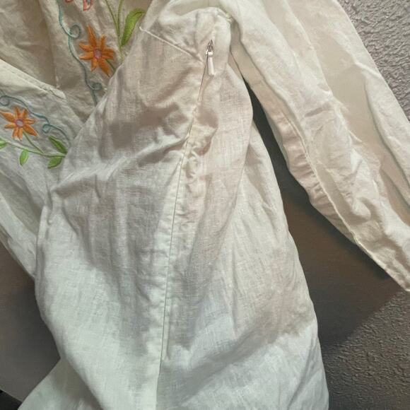 Womens Westbound Linen Cotton Blend White Tunic Size XL - Picture 4 of 5